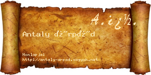 Antaly Árpád névjegykártya